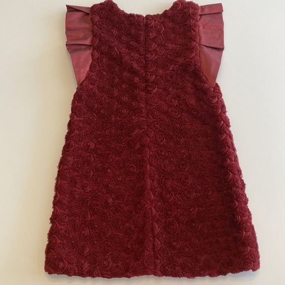 Val Max Girls Dress Burgundy Flowers - Picture 5 of 7